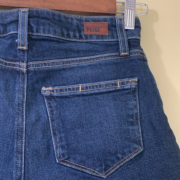 Paige | Custom Margot Jean Mom Painted Denim Artsy Face Distressed Art Shorts 25 - Picture 13 of 17